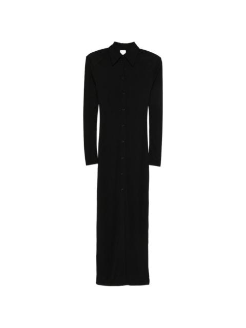 Nanushka shoulder pads maxi shirt dress