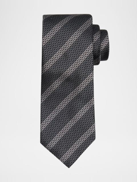 Brunello Cucinelli Men's Cross Stitch Stripe Tie