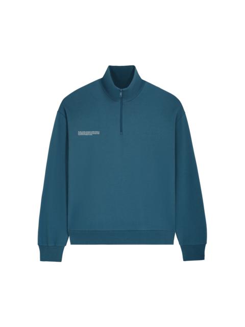 Womens Double Jersey Half Zip Sweatshirt - Storm Blue