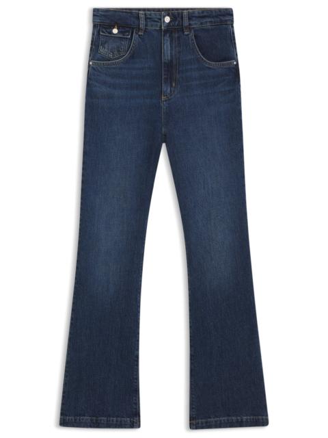 BOSS WIDE-LEG JEANS IN BLUE COMFORT-STRETCH DENIM