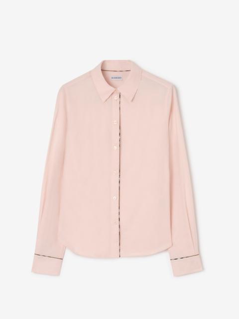 Check Trim Cotton Shirt
