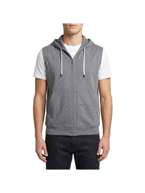 Brunello Cucinelli Sleeveless Zip Hoodie "Lead" BRUN2056