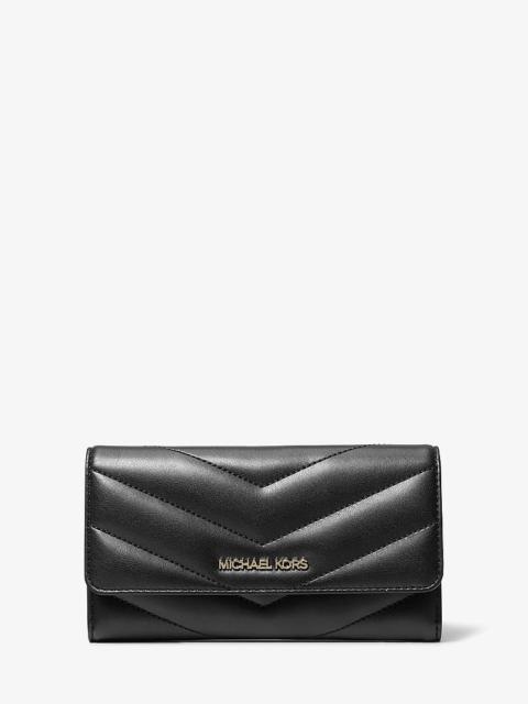 MICHAEL KORS Jet Set Travel Large Quilted Tri-Fold Wallet