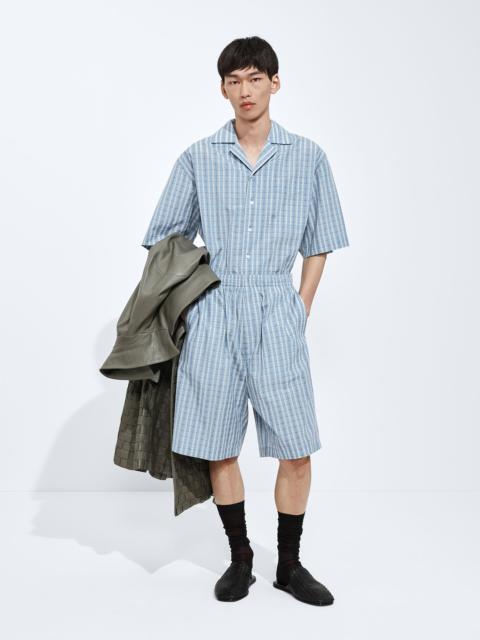Bottega Veneta Cotton And Silk Check Shorts