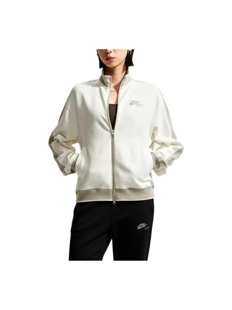 Nike (WMNS) Nike Studio Fleece Lightweight French Terry Track Jacket 'Sail Cream II' IV4792-133