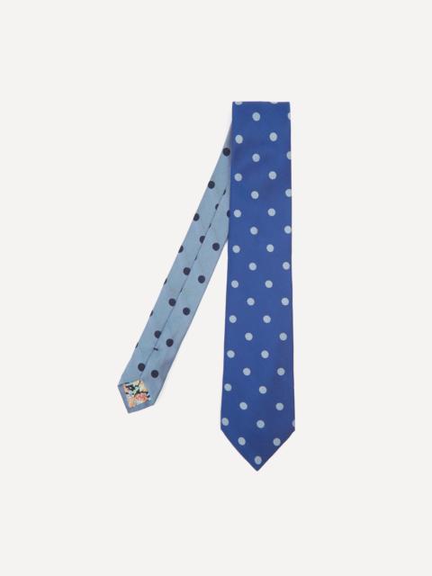 Paul Smith Blue Two-Tone Polka Dot Silk Tie