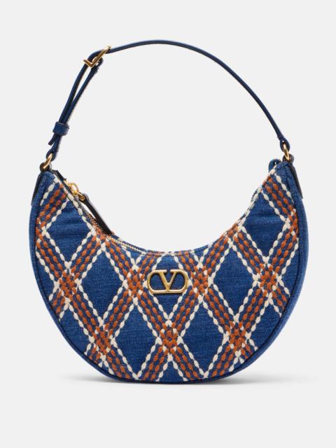 Valentino Quiltie 67 embroidered denim shoulder bag