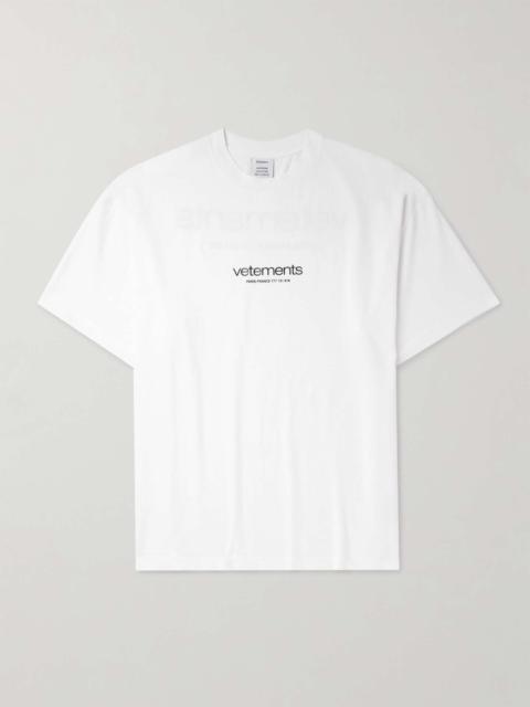 VETEMENTS Logo-Appliquéd Cotton-Jersey T-Shirt