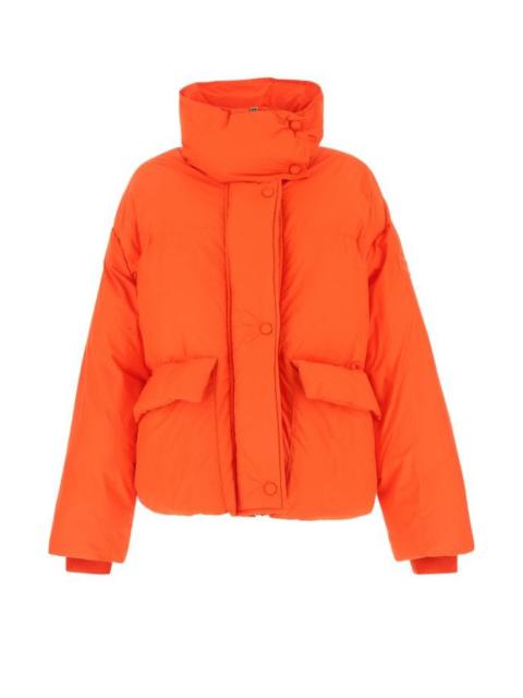 Orange cotton blend padded jacket