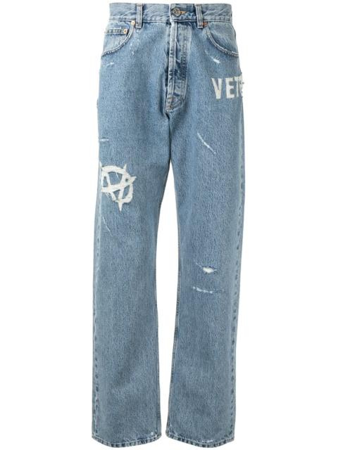 mid-rise straight jeans