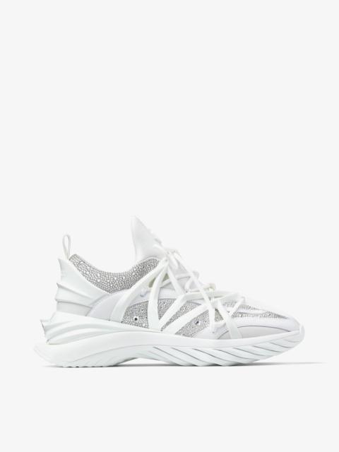Cosmos/F
White Neoprene and Leather Low-Top Trainers with Crystals