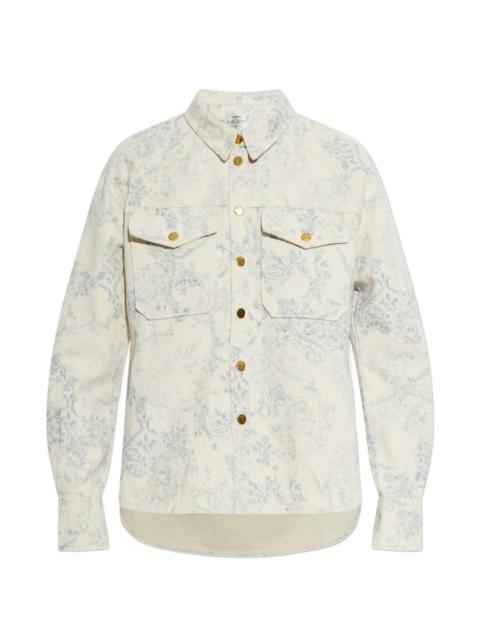 forte_forte floral-print front-pockets shirt