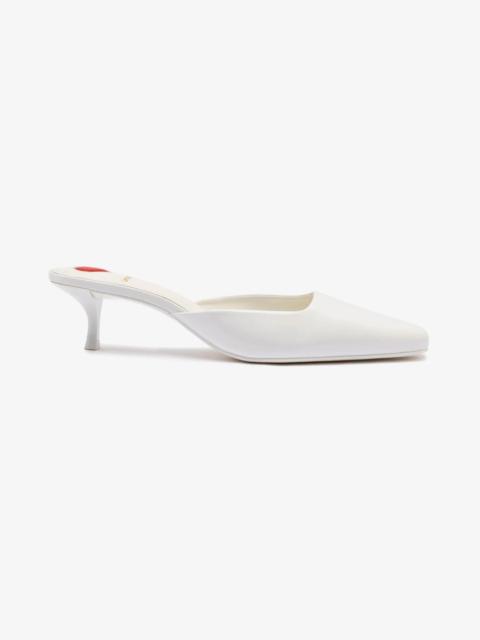 Larroudé Amal Mule In White Patent Leather