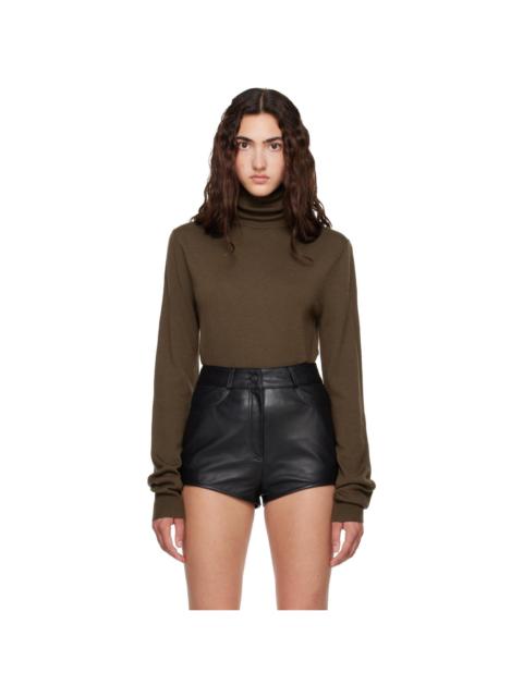 The Frankie Shop Khaki Eve Thin Turtleneck Sweater