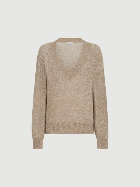 Brunello Cucinelli Mohair and wool dazzling texture sweater