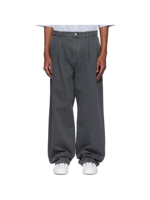 Moschino Black Laurel Crown Emblem Trousers