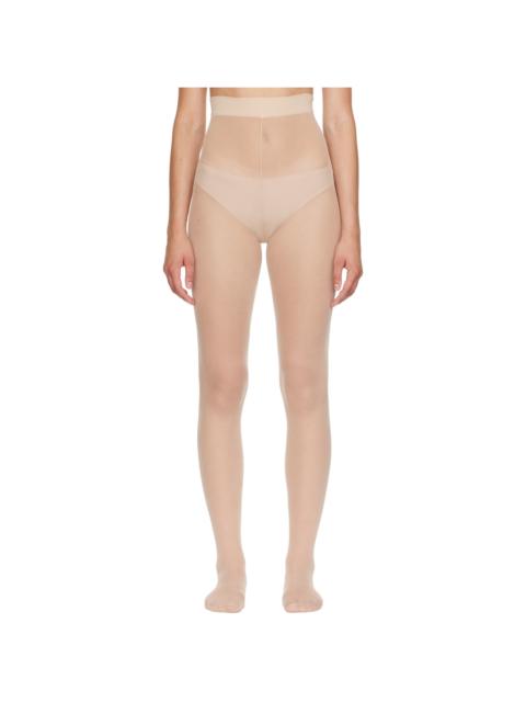 VETEMENTS Beige Logo Push-Up Tights