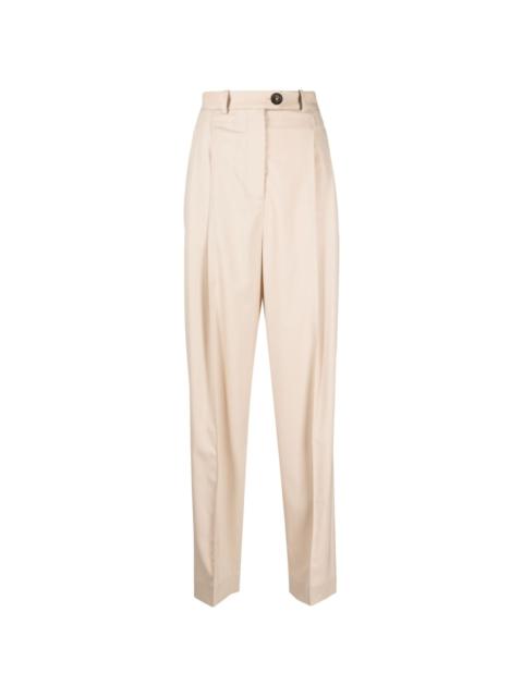 PETER DO pleat-detailing button-fastening tapered trousers