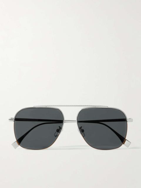 Aviator-Style Silver-Tone Sunglasses