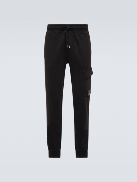 Lens cotton fleece cargo sweatpants