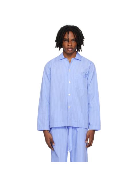 TEKLA Blue Long Sleeve Pyjama Shirt