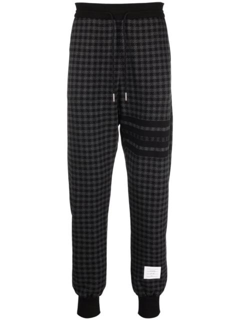 Thom Browne Black Cotton Gunclub Check Jacquard 4-Bar Sweatpants