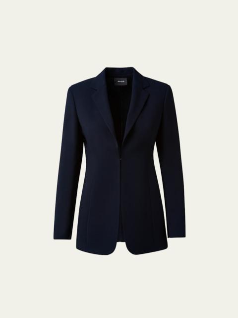 AKRIS Odette Long Wool Blazer Jacket