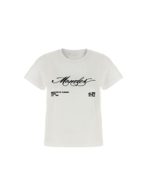 Moncler embroidered cursive-logo cotton T-shirt
