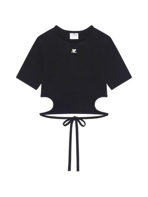 courrèges ribbon cutout T-shirt