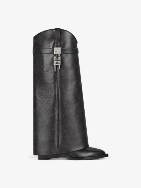 Givenchy SHARK LOCK COWBOY BOOTS IN AGED LEATHER