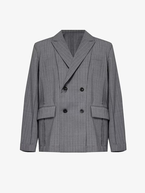 sacai Chalk stripe-pattern double-breasted woven jacket