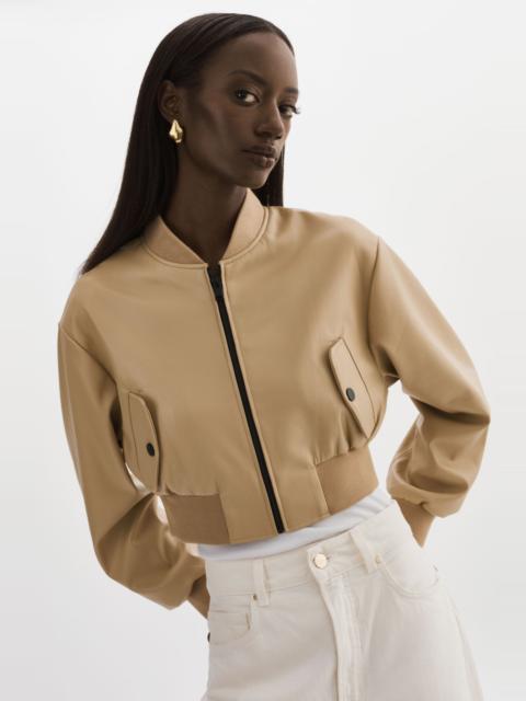 LAMARQUE EVELIN | Cropped Faux Leather Bomber Jacket