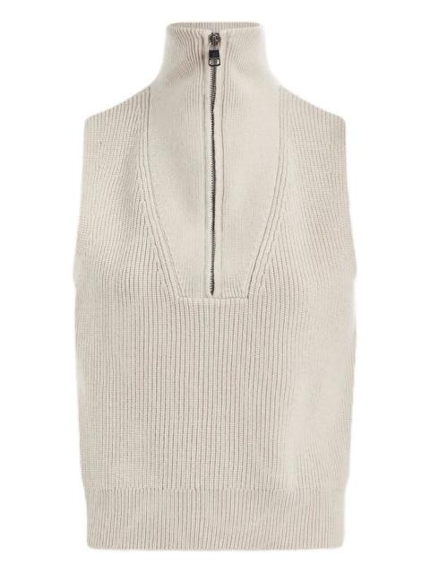 VARLEY half-zip sleeveless knitted top