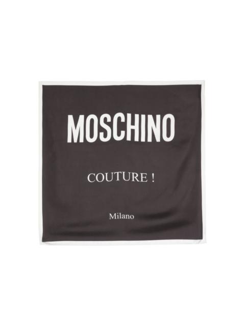 Moschino logo-print silk scarf