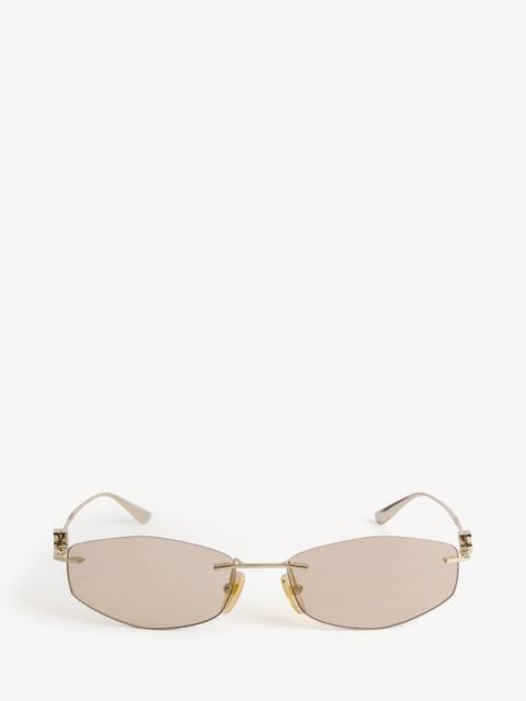 BALENCIAGA Women's Nano D-frame Sunglasses in Light Gold