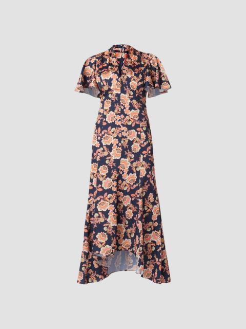 Shoshanna Women's Cinnie Floral Slip Midi Shirtdress - Navy Multi