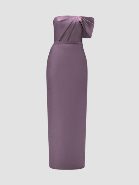 AMSALE Women's Satin One-Shoulder Column Gown - Violet