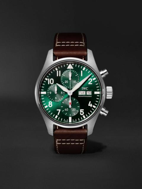 Pilot's Automatic Chronograph 41mm Stainless Steel and Leather Watch, Ref. No. IW388103