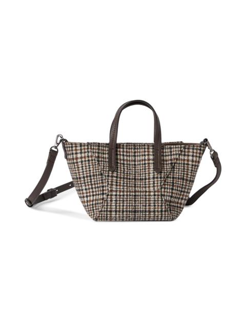 Brunello Cucinelli Women's Duo Mini Top Handle Bag in Water Resistant Alpaca and Wool - Brown
