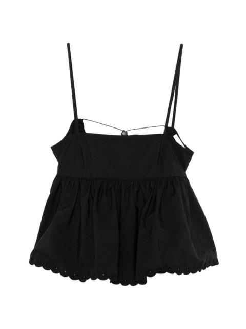 CECILIE BAHNSEN Selena embroidered taffeta top