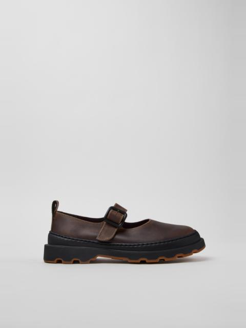 CAMPER Brutus+ Beige Nubuck Ballerinas for Women.