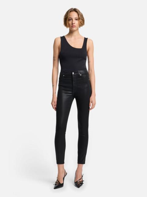 7 For All Mankind B(air) High Waist Ankle Skinny in Coated Black