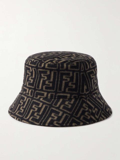 Logo-Jacquard Wool and Silk-Blend Felt Bucket Hat