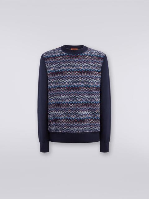 Missoni Cotton, silk and viscose chevron crew-neck pullover