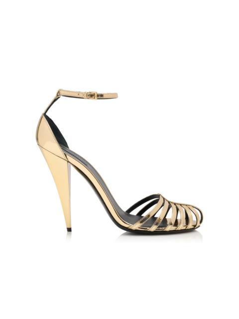 Givenchy Metallic Strappy Sandals gold