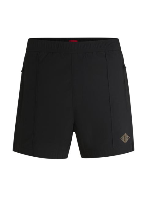 HUGO POPLIN SHORTS WITH LOGO PRINT
