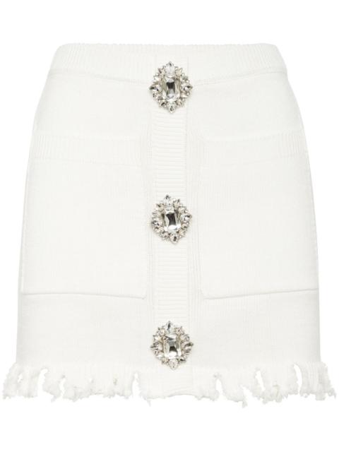 PHILIPP PLEIN crystal-embellished cotton mini skirt