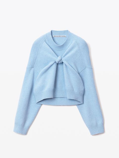 Alexander Wang FRONT KNOT PULLOVER IN CASHMERE WOOL