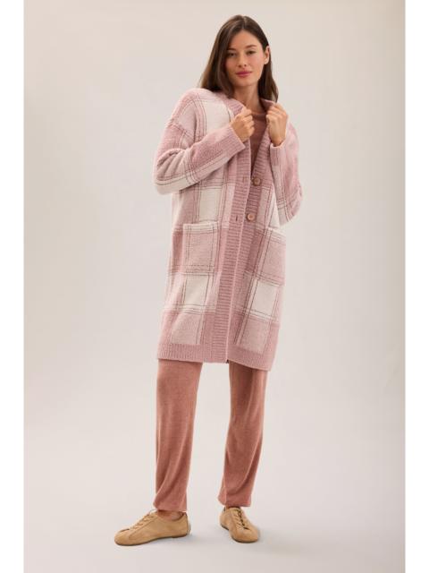 Barefoot Dreams CozyChic® Cotton Buffalo Plaid Long Cardigan