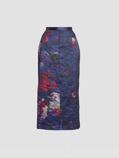 Erdem TEXTURED SATIN PENCIL SKIRT